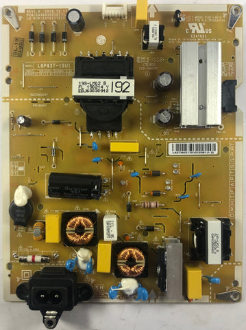 LG 43UM7300PUA 4K LED TV LGP43T-19U1 Power Supply Board- EAY65170101