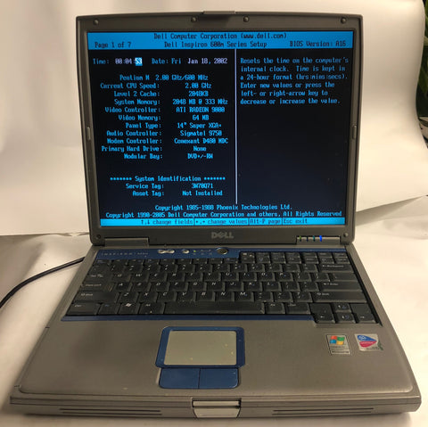 Dell Inspiron 600M Laptop- 2GB RAM, Intel Pentium M CPU