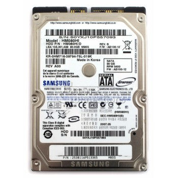 Dell HM080HI 80GB 2.5" Laptop SATA Hard Drive- HM716