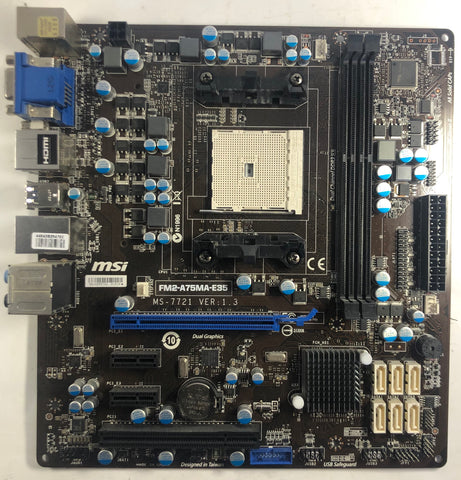 MSI MS-7721 Desktop microATX Motherboard- FM2-A75MA-E35