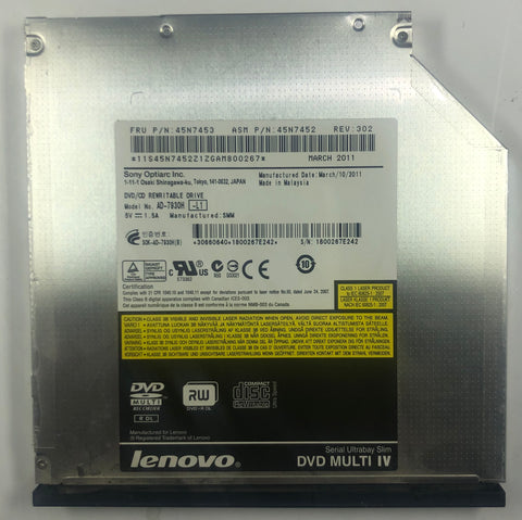 Lenovo ThinkPad T410 Laptop AD-7930H DVD/CD Rewritable Drive- 45N7453