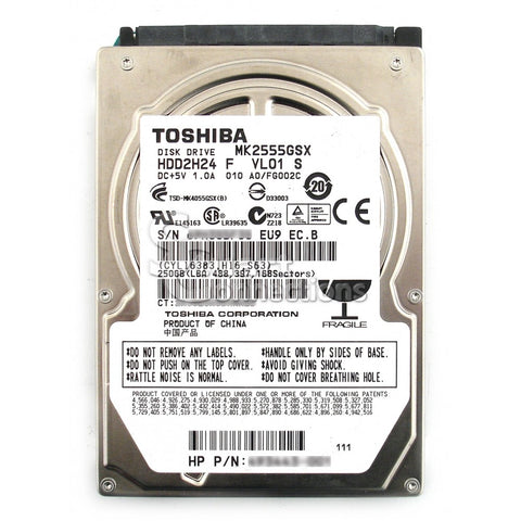 Toshiba 250GB Laptop Hard Disc Drive- MK2555GSX