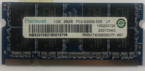 Ramaxel RMN1740SB38D7F-667 1GB DDR2 Laptop RAM Memory