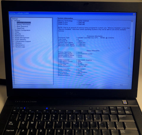 Dell Latitude E6400 Laptop- 4GB RAM, Intel Core 2 Duo P8700 CPU