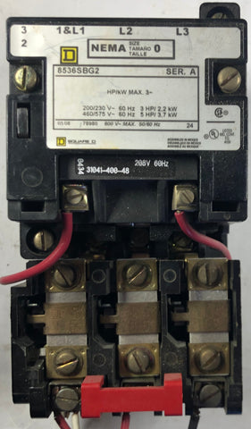 Square D 8536SBG2 Non-Reversing Magnetic Motor Starter