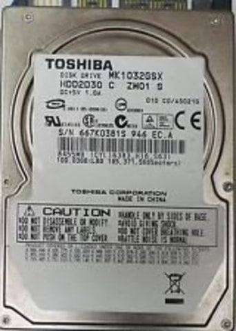 Toshiba MK1032GSX 100GB SATA Laptop Hard Drive