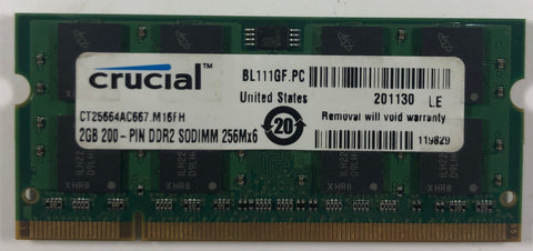Crucial CT25664AC667.M16FH 2GB DDR2 Laptop RAM Memory
