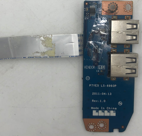 Gateway NV75S26u Laptop LS-6993P USB Board & Cable Assembly