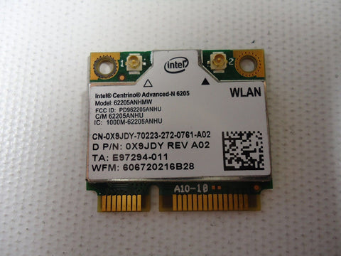 Intel WiFi Link 6205 Centrino Advanced-N 6205 Wireless Card- 0X9JDY