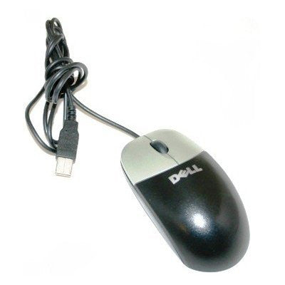 Genuine Dell Black/ Silver Optical USB 2-Button Scroll Wheel Corded Mouse Part Number: C8639, C8649, CJ339, D1161, DJ301, KD944 T0943
