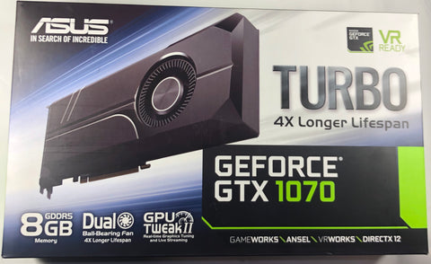 Asus Turbo GeForce GTX 1070 8GB GDDR5 PCI-E Graphics Card- TURBO-GTX1070-8G