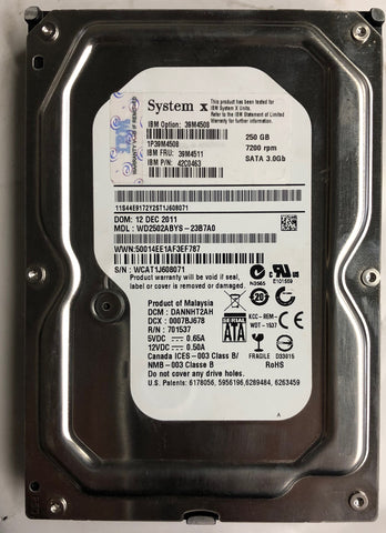 Western Digital RE3 WD2502ABYS 250GB 3.5" SATA Internal Hard Drive- 42C0463
