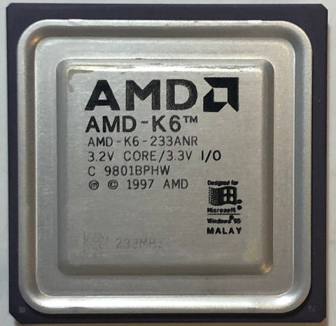 AMD K6 233 MHz Desktop CPU Processor- AMD-K6-233ANR