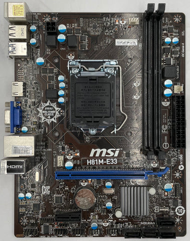 MSI H81M-E33 Desktop Micro ATX Motherboard