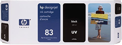 HP 83 C4940A UV Ink Cartridge for DesignJet 5000 series, 680ml, Black