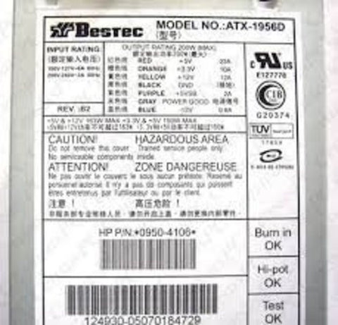 Bestec ATX-1956D Power Supply HP P/N 0950-4106