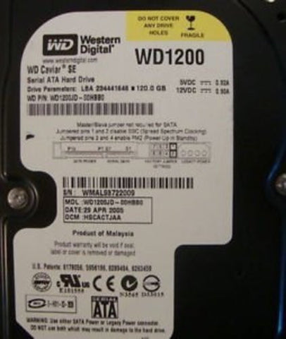 WD Caviar SE WD1200JD-00HBB0 120GB SATA Hard Drive- HSCHCTJAA
