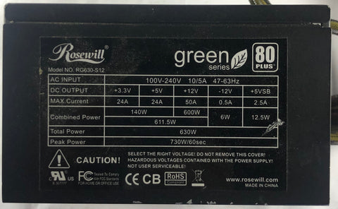 Rosewill Green Series RG630-S12 630W Desktop Power Supply