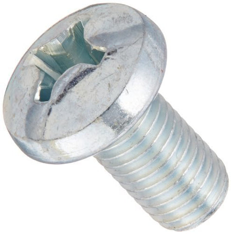 Steel Machine Screw, Zinc Plated Finish, Pan Head, Phillips Drive, Meets ASME B18.6.3, 3/16" Length, Fully Threaded, #2-56 UNC Threads (Pack of 100)