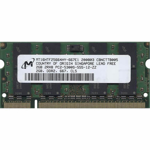Micron MT16HTF25664HY-667E1 2GB DDR2 Laptop RAM Memory