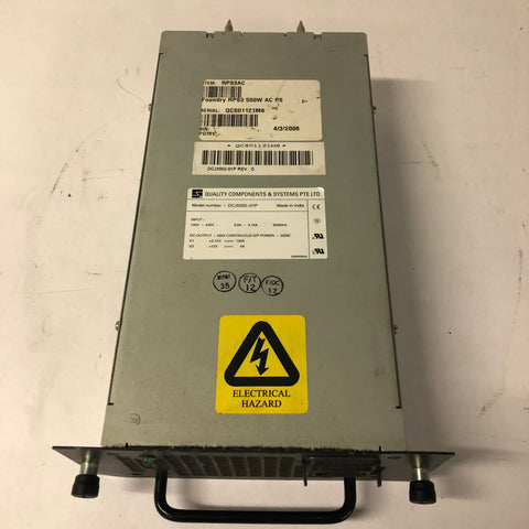 Foundry Networks FastIron 800 Switch RPS3AC 550W Power Supply- DCJ5502-01P
