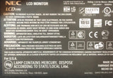 NEC MultiSync LCD19V-BK 19" LCD Monitor