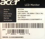 Acer X223W 22" Widescreen LCD Monitor