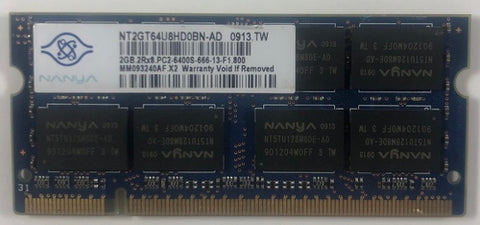 Nanya NT2GT64U8HD0BN-AD 2GB DDR2 Laptop RAM Memory