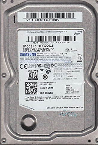 HD322GJ, HD322GJ/D, FW 1AR10001, Samsung 320GB SATA 3.5 Hard Drive
