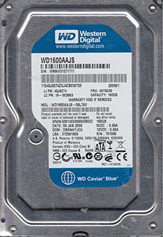Western Digital 160GB SATA 3.5 Hard Drive WD1600AAJS-08L7A0
