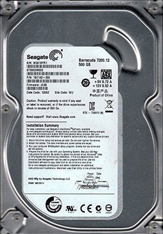 ST500DM002 P/N: 1BC142-300 F/W: JC4B WU Seagate 500GB