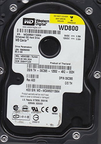 WD800BB-75JHA0, DCM DSBHYTJCH, Western Digital 80GB IDE 3.5 Hard Drive
