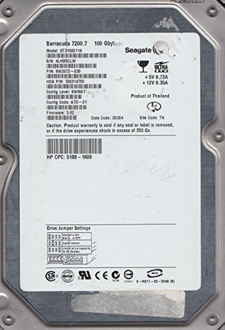 ST3100011A, 4LH, TK, PN 9W2072-030, FW 3.02, Seagate 100GB IDE 3.5 Hard Drive