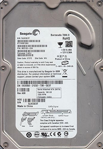 ST3160812AS, 5LS, WU, PN 9BD132-034, FW 3.ADJ, Seagate 160GB SATA 3.5 Hard Drive