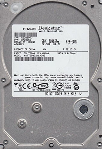 Hitachi HDT725032VLA380 320GB P/N: 0A33663 MLC: BA2075 3.5"