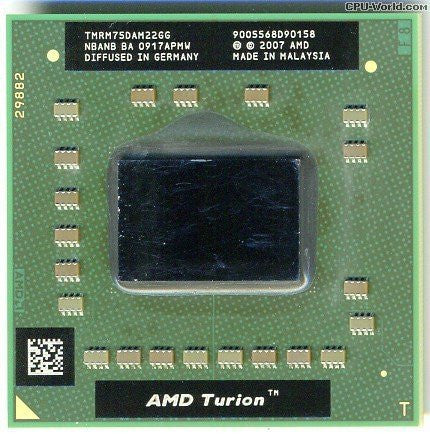 HP TouchSmart TX2 Laptop AMD Turion 64 X2 RM-75 Processor- TMRM75DAM22GG