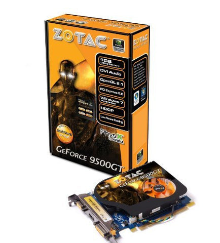 ZOTAC GeForce 9500GT 1GB PCI Express DDR2 VGA/DVI/HDMI  Graphics Card, ZT-95TEK2M-FSL