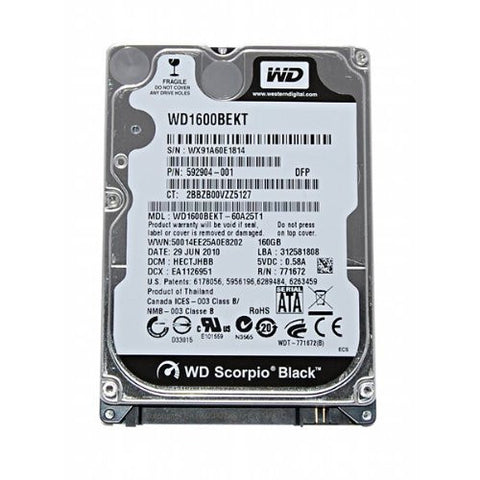 Western Digital WD1600BEKT 160GB 2.5" 7200RPM SATA Hard Drive