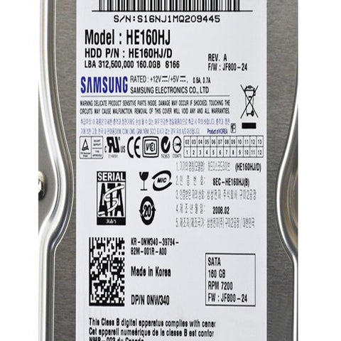 Samsung 160GB 3.5" SATA Hard Drive - HE160HJ/D