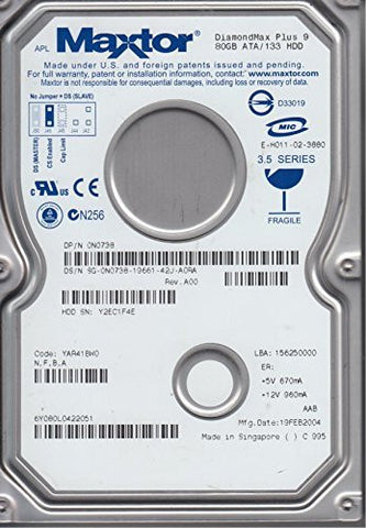 6Y080L0, Code YAR41BW0, NFBA, Maxtor 80GB IDE 3.5 Hard Drive