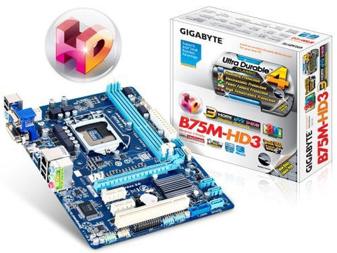 GA-B75M-HD3 - Socket 1155 - Chipset B75 Express - micro ATX - Motherboard