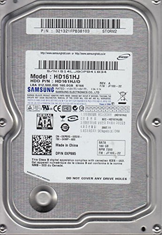 Samsung 160GB SATA 3.5 Hard Drive HD161HJ, HD161HJ/D, FW JF100-22, STORM2,