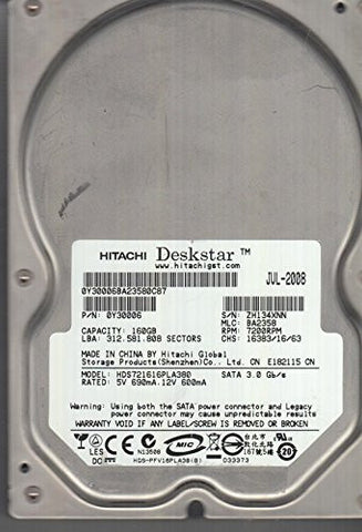 HDS721616PLA380, PN 0Y30006, MLC BA2358, Hitachi 160GB SATA 3.5 Hard Drive