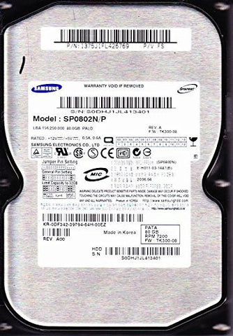 SP0802N/P, REV. A, FW TK300-08, P/V FS, Samsung 80GB IDE 3.5 Hard Drive