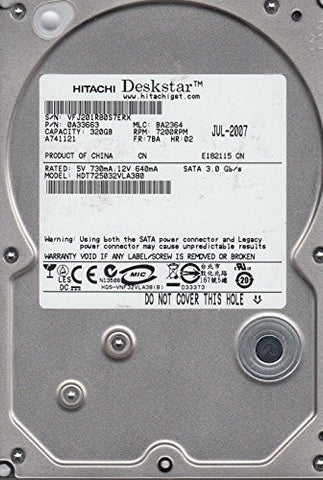 HDT725032VLA380, PN 0A33663, MLC BA2364, Hitachi 320GB SATA 3.5 Hard Drive