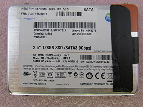 Lenovo 128GB SSD SATA Solid State Drive 45N8081 45N8076 Samsung MZ-7PA1280/0L1