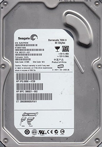 ST3808110AS, 5LR, WU, PN 9BD131-021, FW 3.AHL, Seagate 80GB SATA 3.5 Hard Drive