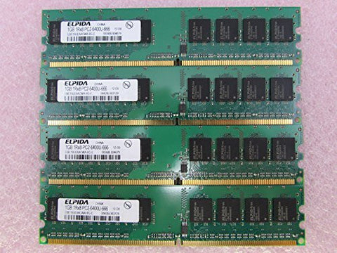 Elpida 4GB 4 x 1GB PC2-6400U DDR2 800 NonECC Unbuff Memory Kit EBE10UE8ACWA-8G-E