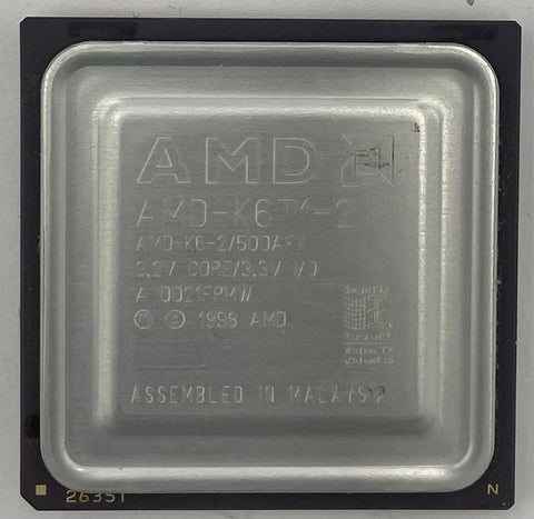 AMD K6-2 500 MHz Desktop CPU Processor- AMD-K6-2/500AFX