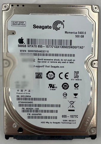 Seagate Momentus 5400.6 ST9500325ASG 500GB Laptop Hard Drive